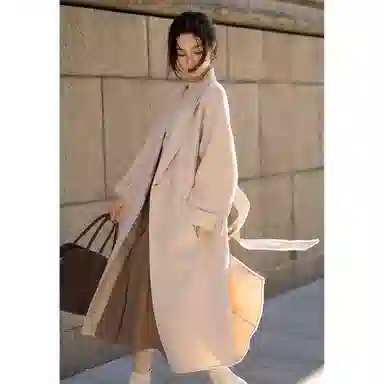 【dme】 冬季老钱翻驳领双排扣长款气质遮肉轻奢保暖外套轻盈优雅简约时尚百搭高级感精致温柔休闲大方得体小个子宽松显瘦大衣 女款