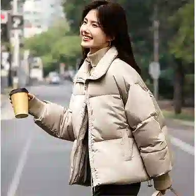 【dme】 基础纯色简约立领显高短款棉服 女款