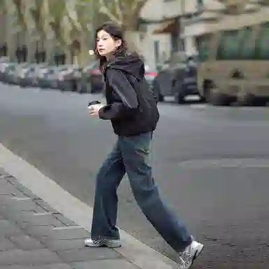 【dme】 纯色连帽拉链长袖夹克外套 女款