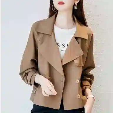 【dme】 小个子短双排扣翻领风衣 女款