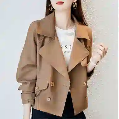 【dme】 小个子短双排扣翻领风衣 女款