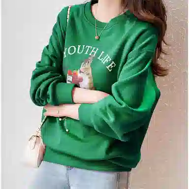 【dme】 减龄多巴胺  圆领宽松显瘦加绒字母印花卫衣 女款