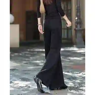 【dme】 秋季设计感立体分割阔腿裤直筒宽松小个子舒适显瘦时尚百搭优雅牛仔裤 女款