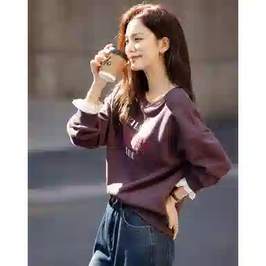 【dme】 字母刺绣长袖时尚休闲百搭舒适潮流简约设计个性卫衣 女款