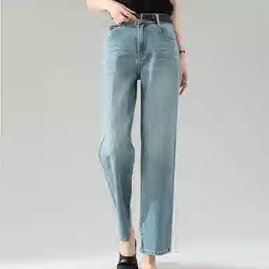 【dme】 春秋季畅销款高腰筷子裤女显瘦窄版直筒牛仔裤 女款