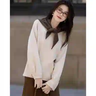 【dme】 秋季简约风圆领宽松藏肉小个子舒适纯色时尚百搭休闲卫衣 女款