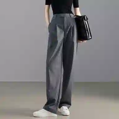 【dme】 高腰宽松阔腿休闲裤 女款 麻灰