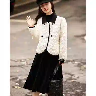 【dme】 气质微宽松轻便显瘦双排扣棉服 女款