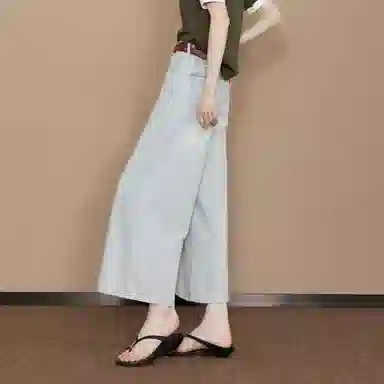 【dme】 宽松遮肉显瘦八分阔腿直筒牛仔裤 女款