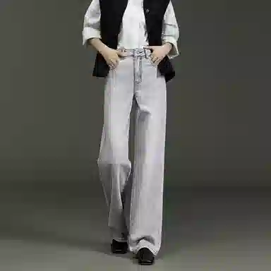 【dme】 高腰显瘦窄版直筒裤牛仔裤 女款