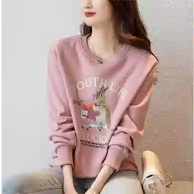 【dme】 减龄多巴胺  圆领宽松显瘦加绒字母印花卫衣 女款