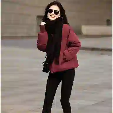 【dme】 基础纯色简约立领显高短款棉服 女款