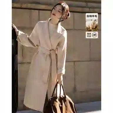 【dme】 冬季老钱翻驳领双排扣长款气质遮肉轻奢保暖外套轻盈优雅简约时尚百搭高级感精致温柔休闲大方得体小个子宽松显瘦大衣 女款