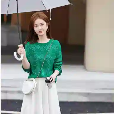 【dme】 圆领宽松套头长袖毛衣 女款