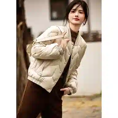 【dme】 气质纯色简约短款保暖羽绒服 女款