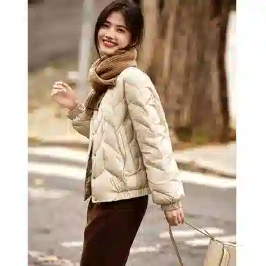 【dme】 气质纯色简约短款保暖羽绒服 女款