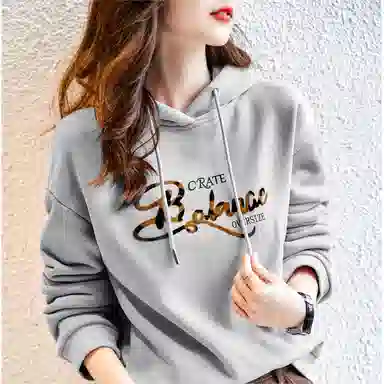 【dme】 休闲宽松连帽字母卫衣 女款