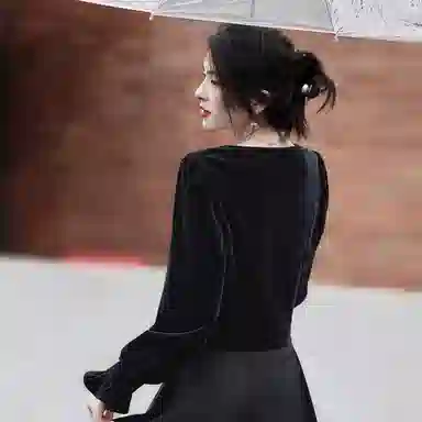 【dme】 纯色休闲通勤长袖衬衫 女款 黑色