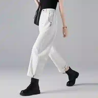 【dme】 中腰纯色宽松直筒牛仔裤 女款 本白