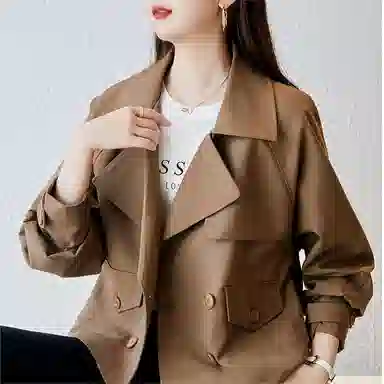 【dme】 小个子短双排扣翻领风衣 女款