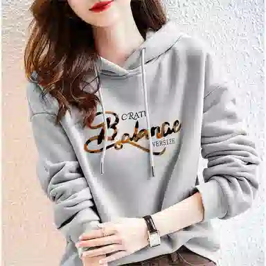 【dme】 休闲宽松连帽字母卫衣 女款