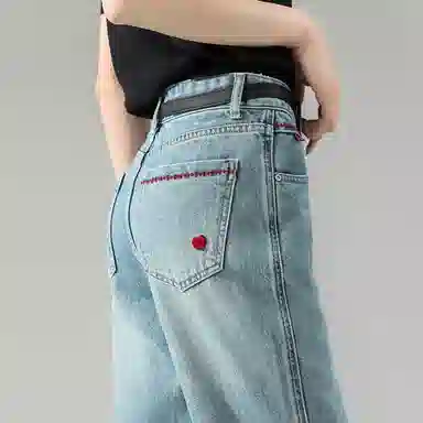 【dme】 春秋季畅销款高腰筷子裤女显瘦窄版直筒牛仔裤 女款