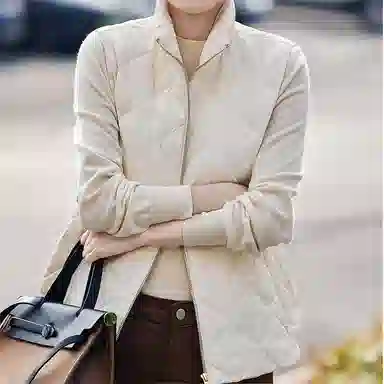 【dme】 纯色简约拼接设计轻薄显瘦羽绒服 女款