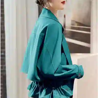 【dme】 小个子短双排扣翻领风衣 女款