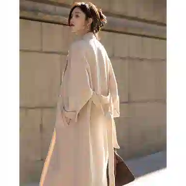 【dme】 冬季老钱翻驳领双排扣长款气质遮肉轻奢保暖外套轻盈优雅简约时尚百搭高级感精致温柔休闲大方得体小个子宽松显瘦大衣 女款