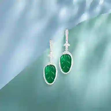 七度 芙蓉翠金枝玉叶 家大业大耳饰 新中式 复古国风耳饰品 耳环 女款 礼物