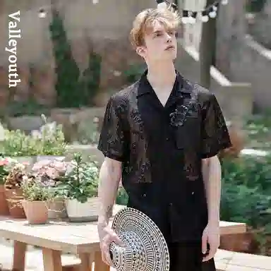 VALLEYOUTH Cuba Collar Vintage Hollow Plant Brooch Shirt