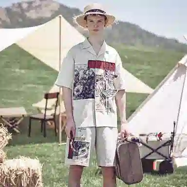 VALLEYOUTH Vintage Embroidered Patchwork Shirt