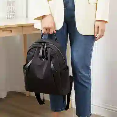 红蜻蜓 简约百搭实用大容量日常 织物 双肩包 常规 女款 黑色/卡其色/粉红色