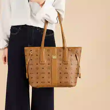 红蜻蜓 复古通勤印花百搭高颜值托特包 合成革 单肩包 常规 女款 金棕色