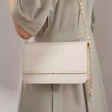 红蜻蜓包包女式时尚小金球链条单肩包链条包女式斜挎包女包 牛皮