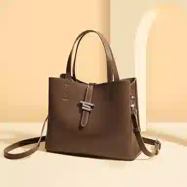 红蜻蜓 大容量休闲上班通勤水桶包  牛皮  手提包斜挎包单肩包 常规 黑色/咖啡色