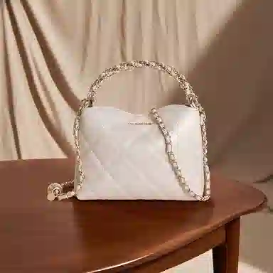 红蜻蜓 高级感高颜值小香风菱格时尚百搭 牛皮 斜挎手提包 女款