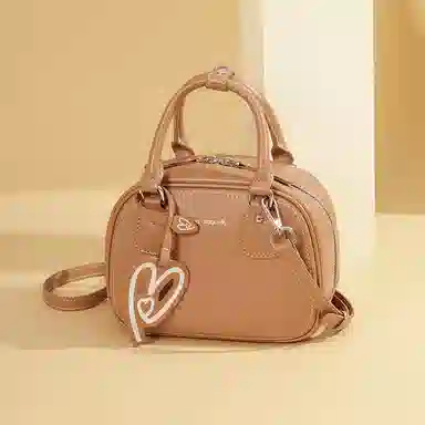 红蜻蜓 时尚复古个性气质潮流 牛皮 单肩斜挎手提包 常规 女款 咖啡色/金棕色