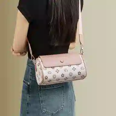 红蜻蜓 经典复古老印花高级感调节背带春夏季高级感百搭通勤 牛皮 单肩包腋下包斜挎包 常规 女款 多色