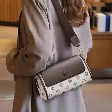 红蜻蜓 经典复古老印花高级感调节背带春夏季高级感百搭通勤 牛皮 单肩包腋下包斜挎包 常规 女款 多色