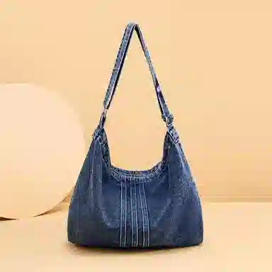 红蜻蜓 轻便通勤耐脏简约百搭 织物 单肩包 常规 男女同款情侣款 牛仔蓝