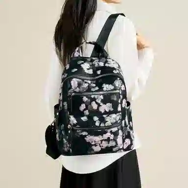 红蜻蜓 涂鸦印花大容量通勤出游书包 织物 背包双肩包 常规 男女同款情侣款 多色