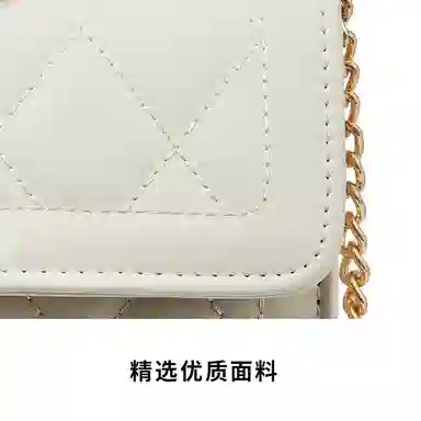 红蜻蜓 百搭少女包法式小香风通勤链条包时尚菱格包 聚氨酯拼合成革 单肩包腋下包手提包斜挎包 女款 黑色/米白色