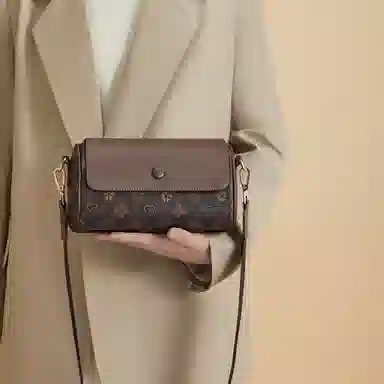 红蜻蜓 经典复古老印花高级感调节背带春夏季高级感百搭通勤 牛皮 单肩包腋下包斜挎包 常规 女款 多色