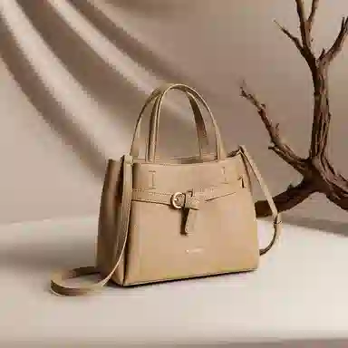 红蜻蜓 高级感小众潮流时尚百搭单肩斜挎包 合成革 手提包 常规 女款 黑色/卡其色