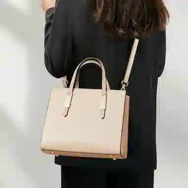 红蜻蜓 大容量法式通勤女式牛皮革手提包斜挎包单肩包 女款