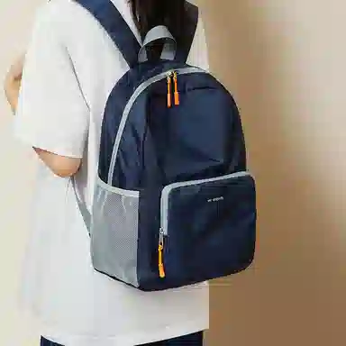 红蜻蜓 旅行背包运动风轻便通勤百搭电脑健身徒步 织物 双肩包 常规 男女同款情侣款 蓝色