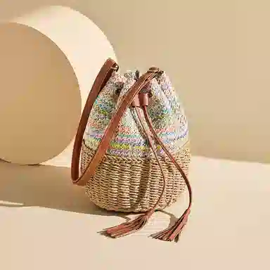 红蜻蜓 小众气质高颜值编织旅行百搭 织物 斜挎单肩包 常规 女款 多色