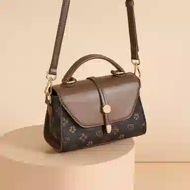 红蜻蜓 经典复古设计妈妈包老花满印时尚百搭包通勤 超细纤维合成革 手提包斜挎包 常规 女款 浅咖啡色