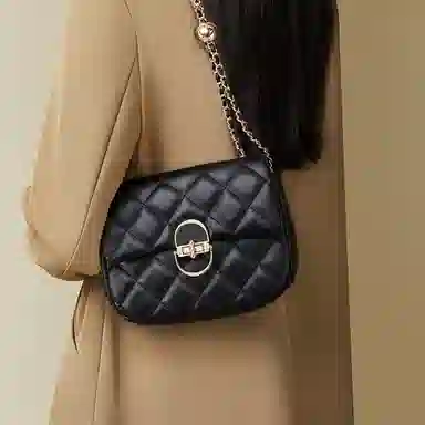 Red Dragonfly Quilted Leather Bag